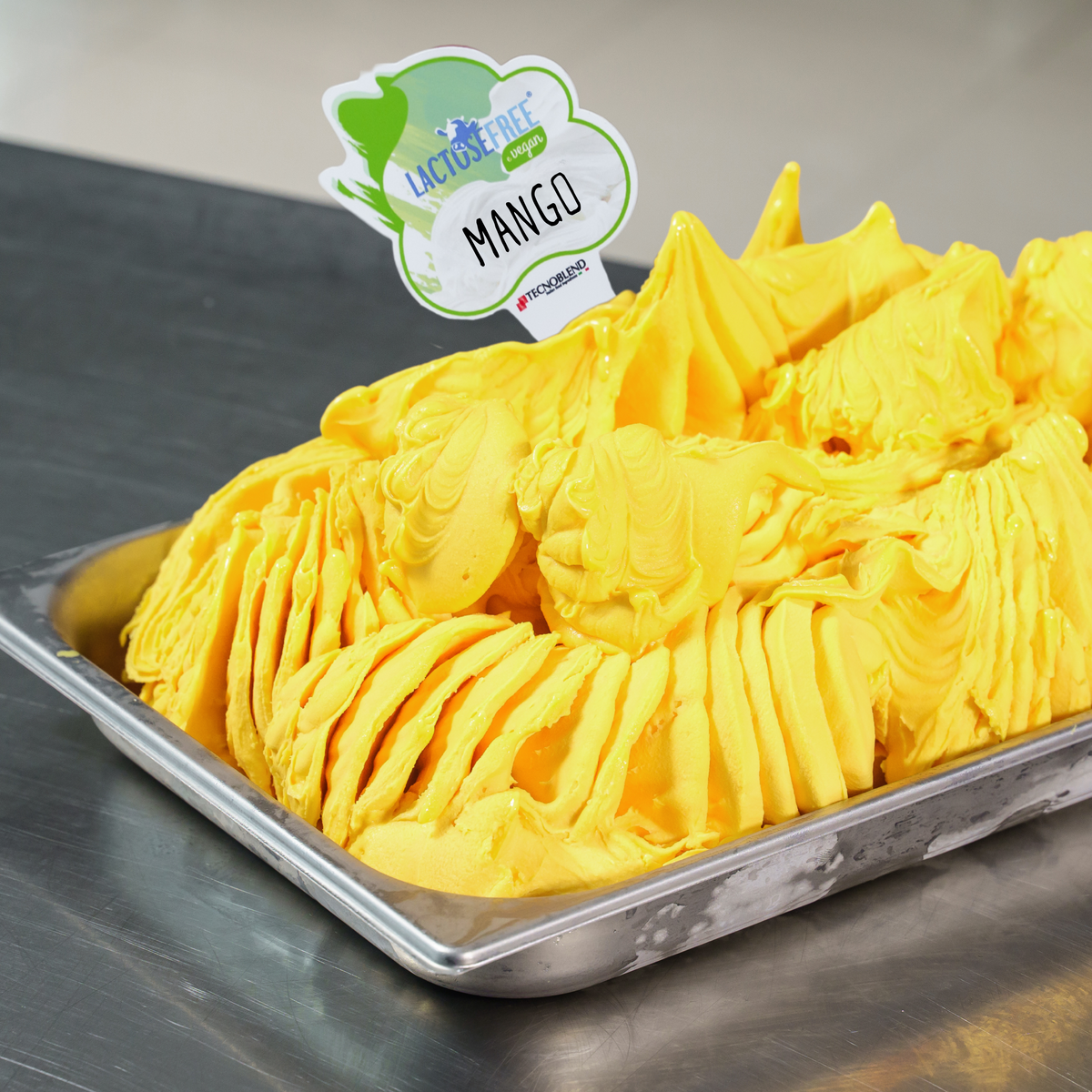 1,25 kg Preparato per Gelato al Mango Alphonso con pezzi, senza lattosio per vegani