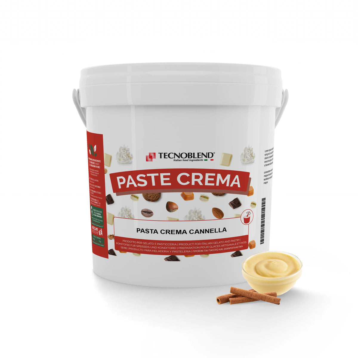 Pasta per gelato, desserts, semifreddi al gusto CREMA con CANNELLA, PASTA CREMA CANNELLA